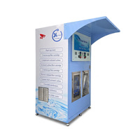 Máquina Expendedora de Agua Pura RO Fría y a Temperatura Ambiente con Refrigeración por Compresión Automática y Dos Ventanas de Llenado