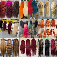 Perruques indiennes en cheveux humains bruts lâches et profonds, vague corporelle, dentelle complète transparente HD, perruques frontales pour femmes noires