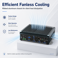 Mini PC de Escritorio Sin Ventilador, Doble LAN, 6 COM, USB, HD, VGA, SSD, para Control de Automatización, Compatible con Windows y Linux