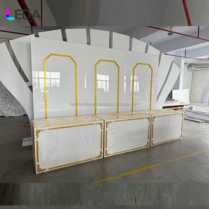 LEDA Gold <b>Framed</b> Romantic White Wedding Supplies Backdrop Wedding Decoration for Wedding Events - Product Image 4