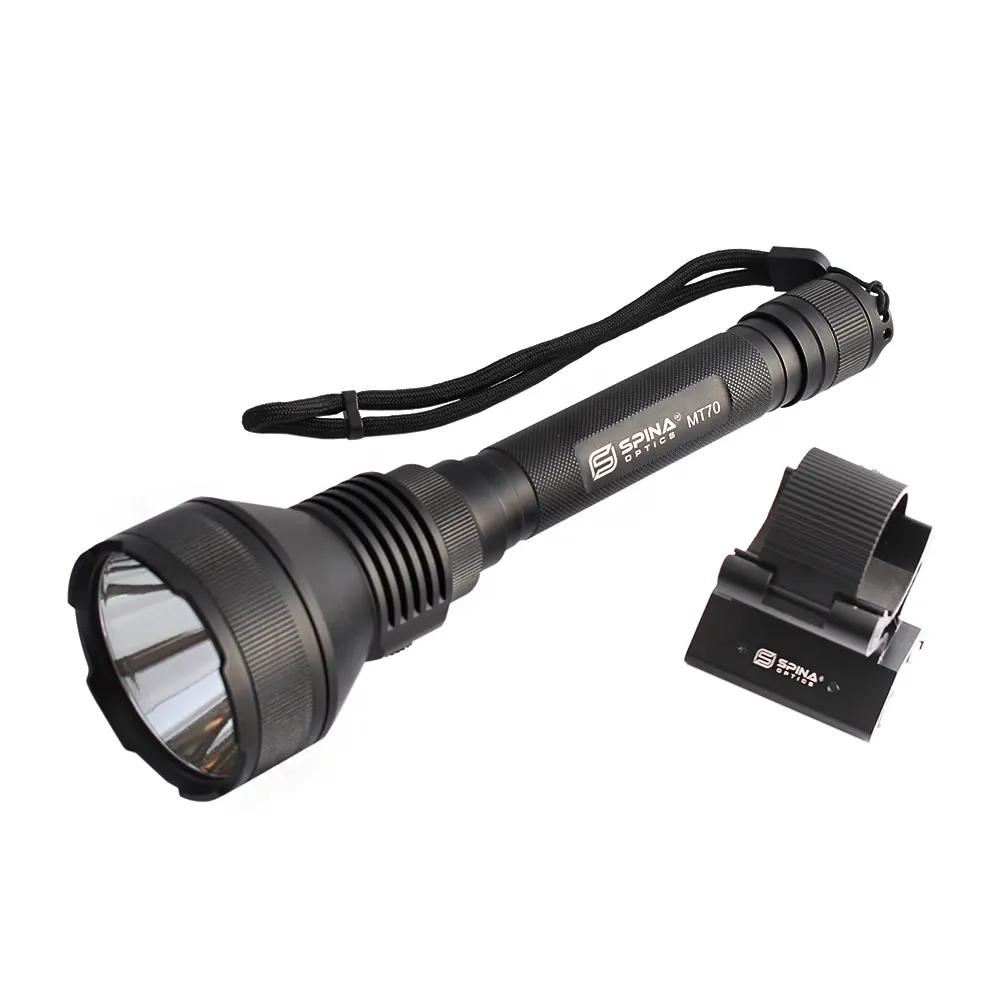 SPINA OPTICS Tactical Flashlight T70 XHP-35HI LED Torch Super Bright 2300lm Rechargeable waterproof light for Hunting