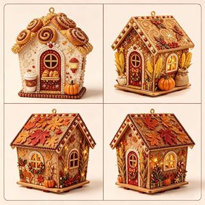 DIY 3D Holzpuzzle Diamantmalerei Cottage-Modellbausatz Halloween Gotisches Hexenhäuschen mit Raben Perlen-Diamantkunst-Set Geschenk - Product Image 6
