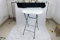 Table Haute de Bar Ronde Pliante d'Extérieur en Plastique HDPE 60/80 Portable pour Mariages, Hôtels, Événements et Cocktails