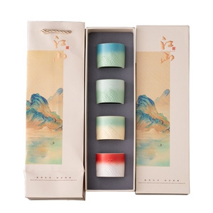 Juego de tazas de té de diseño clásico pintado a mano colores maestros paisaje cerámica porcelana cerámica para uso doméstico regalo de negocios - Product Image 5