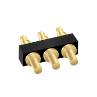 Connecteur Pogo Pin à ressort 3 broches DIP en cuivre plaqué or pour chargeur à courant élevé