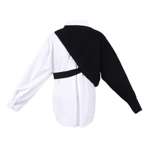 Nouvelle mode, best-seller, chemisiers blancs pour femmes, automne-printemps, hauts en patchwork, pull, chemisiers et chemises pour femmes grandes tailles - Product Image 3