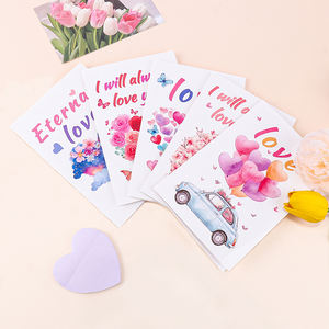 Thiệp chúc mừng ngày lễ tình nhân, sinh nhật, Lễ Tạ ơn in hình trái tim hoa văn độc đáo, cá tính, sáng tạo, kèm phong bì - Product Image 4