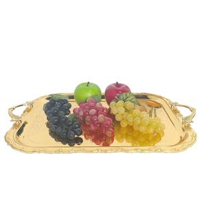 Plateau rectangulaire en dentelle <span class=keywords><strong>creuse</strong></span> dorée et argentée, plateau à fruits, hôtel, maison, KTV, pâtisserie, plateau à fruits secs, plateau à en-cas - Product Image 3