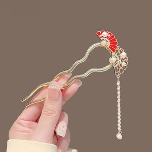 ปิ่นปักผมรูปดอกไม้หรูหราประดับพู่ห้อยสไตล์จีนสำหรับผู้หญิง เครื่องประดับผมวิบวับสวยงาม ปิ่นปักผมสำหรับชุดฮั่นฝู งานแต่งงาน และเด็กผู้หญิง - Product Image 2