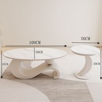 Table basse ovale en pierre frittée de style italien pour petits appartements, design moderne de luxe léger, convertible Tenghang KFZ-035
