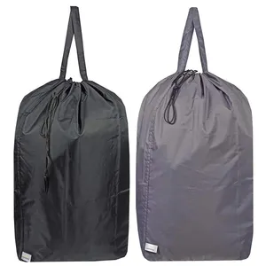 Travel Laundry Bag Folded Design with Drawstring Backpack Style Laundry Basket Large Heavy-duty Nylon Size L (35*35*70cm * )