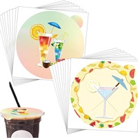 Pegatina Protectora para Vasos Resistente al Alcohol con Logotipo Personalizado, 4x4.12 Pulgadas, Autoadhesiva, Desechable, para Bebidas, Bar, Hotel, Eventos