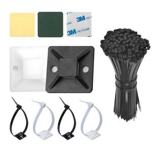 100 pièces/sac, attaches de câbles en nylon autocollantes 3M, supports de gestion des câbles muraux, clips de câbles, pinces, attaches de câbles, supports de montage - Product Image 2