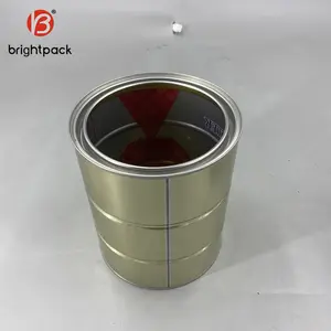 1 Gallon Container Box Customized Printing Acceptable Factory Wholesale Tin Paint Can Triple Tight Opening Cans