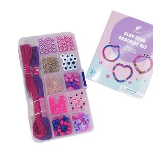 <span class=keywords><strong>Bracelet</strong></span> en perles plaqué or bohème Beach Girl Ensemble de bijoux pour femmes avec perles en argile polymère coeur étoile pour 5 à 7 <span class=keywords><strong>ans</strong></span> - Product Image 1