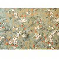 Papier peint mural floral vintage personnalisé, papier peint auto-adhésif peint à la main avec des arbres fleuris pour le salon, la chambre à coucher, l'entrée