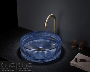 Lusso moderno lavello in vetro di cristallo 5.0 recensione colorato diamante nave arte vetro temperato lavabo per alberghi scolapiatti <span class=keywords><strong>bagno</strong></span> - Product Image 5