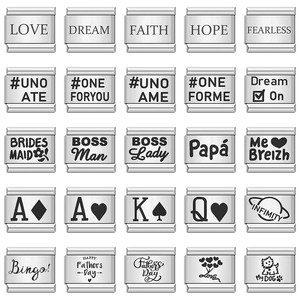 <span class=keywords><strong>Parole</strong></span> LAMOON amore sogno fede BOSS signora personalità italiana ciondoli Fit 9mm bracciale in acciaio inox gioielli che fanno fai da te - Product Image 1