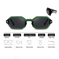 Design de mode carré polygone lunettes personnaliser Logo à la mode unisexe lunettes de soleil CP métal noyau lunettes UV400 lentilles pour hommes femmes
