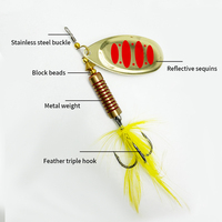Leurre de pêche en métal pour eau salée avec hameçon triple durable et motif imprimé pour la pêche au marlin et à la carpe en rivière et en lac