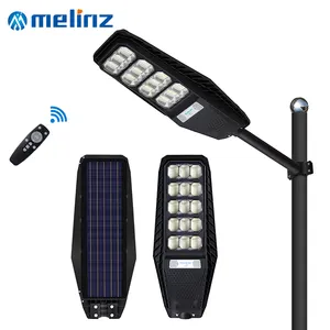 MELINZ lampione stradale a Led solare impermeabile Ip65 di vendita caldo 100Watt 200Watt 300Watt lampione solare integrato