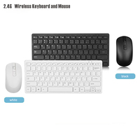 Slim Mini gaya sederhana ergonomis, nirkabel 2.4G Mouse dan Keyboard Kombo untuk Desktop/Laptop