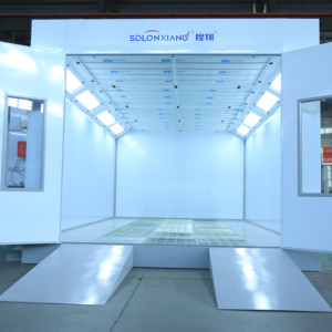 Cabine de peinture automobile Longxiang LX2S haute efficacité, système de chauffage diesel homologué CE, filtres haute performance, éclairage <span class=keywords><strong>LED</strong></span>, garantie 1 an - Product Image 1