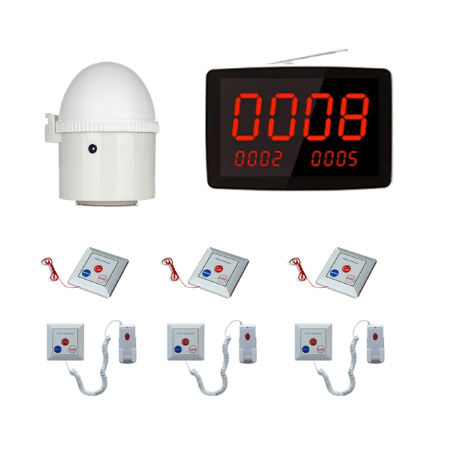 433 Wireless Nurse System Caregiver Call Button Patient Bell Display Receiver for Clinic Nurses Station Restaurant Nursing Home