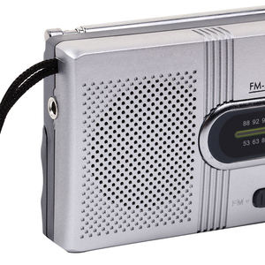 Factory Silver Retro AM FM Two Band <b>Pocket</b> Radio with Built In Speaker Telescopic Antenna and Lanyard Elderly Friendly Radio - Product Image 3