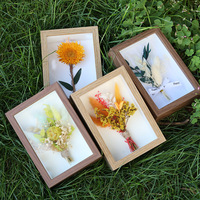 Bouquet de fleurs séchées naturelles préservées faites à la main en gros, cadre photo, cadeau original pour décoration murale, de table, de la maison, ou comme souvenir de mariage/fête