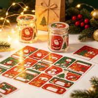Étiquettes autocollantes personnalisées durables et écologiques pour cadeaux de Noël, pour supermarchés/épicerie, emballages en papier - Matériel acrylique