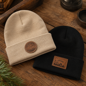 Gorro de Invierno Personalizado con Logotipo OEM, Bordado Intarsia, Etiqueta de Cuero, Diseño Houndstooth, Unisex, Premium, Venta al Por Mayor - Product Image 4