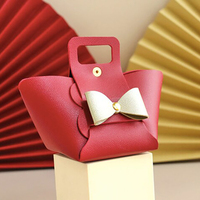 Boîte cadeau en cuir PU, sac à main de faveur de mariage, forme créative pour cadeau, emballage de boîte de bonbons dragées