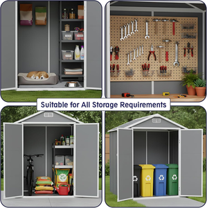 <span class=keywords><strong>Abri</strong></span> <span class=keywords><strong>de</strong></span> <span class=keywords><strong>jardin</strong></span> extérieur étanche 6*4 pieds avec plancher, facile à assembler, portable <span class=keywords><strong>pour</strong></span> la cour et le <span class=keywords><strong>jardin</strong></span> - Product Image 5