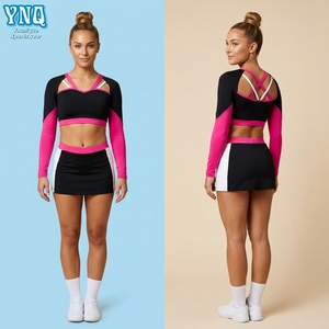 Uniformes de Animadoras Personalizados para Niñas de Secundaria, Cómodos, de Spandex con Pedrería, Trajes de Baile con Colores y Diseños Personalizados - Product Image 2