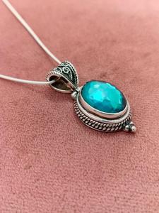 Women Elegant Fine Jewelry Set Crafted in Sterling Silver 925 with Natural <b>Crystal</b> Pendant and Earrings Highlighting <b>Real</b> Quartz - Product Image 4