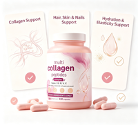 Capsules de collagène multi-peptides en marque privée OEM pour la peau, les cheveux, les ongles et les articulations