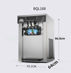 Machine à glace molle multi-tensions 220V 110V, 3 saveurs, avec congélateur à affichage pour la vente de glaces - Product Image 6