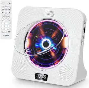 CD Player for Home Desktop Portable CD Player Bluetooth 5.0 Built-in Double HiFi Sound Speakers LED Screen Support AUX USB FM