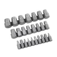 Outil d'extraction de vis multi-cannelures à tête hexagonale pour enlever les goujons cassés, vis et tuyaux, 25 pièces
