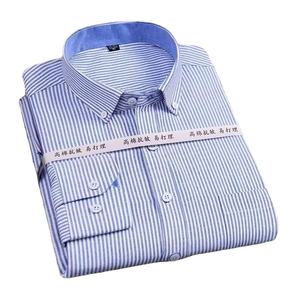 Camisa de Lujo para <span class=keywords><strong>Hombre</strong></span>, Camisa <span class=keywords><strong>Oxford</strong></span> de Algodón de Manga Larga a Cuadros y Rayas, <span class=keywords><strong>Camisas</strong></span> de Oficina para Negocios, Corte Ajustado Informal, Precio al por Mayor - Product Image 6