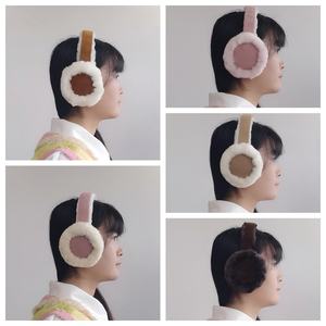 नमूना समर्थन अनुकूलन लड़कियों शेपस्किन फर फररी नरम सर्दियों के बाहर गर्म ऑस्ट्रेलियाई शेपस्किन थोक इयरमफ - Product Image 3