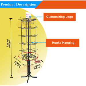 Tùy chỉnh 360 độ xoay đồ trang sức Rack với 4 Bên Móc treo hiển thị đứng cho cửa hàng bán lẻ - Product Image 3