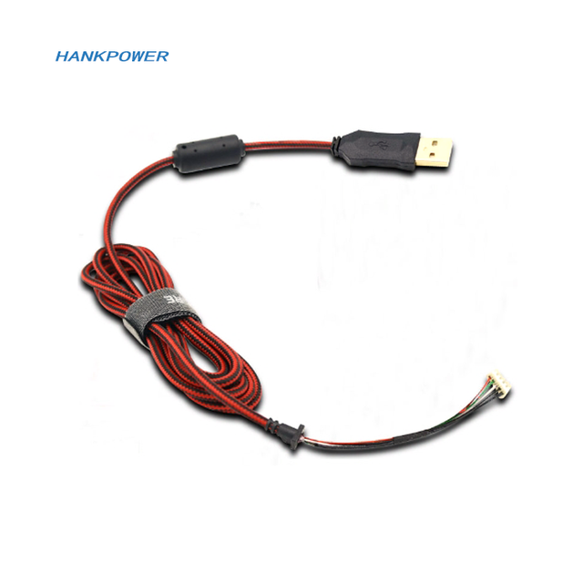 OEM Braided USB AM to Terminal 4pin Data Cable With SR for Computer Keyboard Mouse Replacement Cable