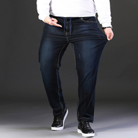 Hip-Hop grande taille Denim pantalon décontracté lâche garçons Baggy jambe droite jean pantalons décontractés pour hommes mode Streetwear jean