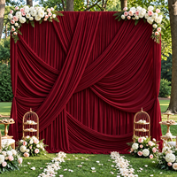 Rideaux plissés en soie de lait sur mesure pour toile de fond de mariage, idéaux pour la décoration d'événements et de fêtes de mariage (vente en gros)