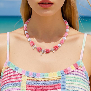 Collar de Cuentas de Piedra Natural Estilo Viento Oceánico para Mujer, Joyería Duradera, Hipoalergénica y Moderna para Vacaciones en la Playa o Fiestas - Product Image 2