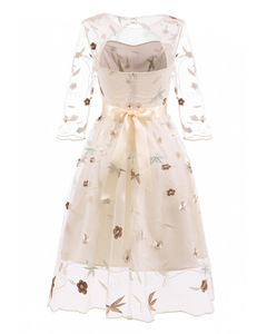 <span class=keywords><strong>Robe</strong></span> <span class=keywords><strong>de</strong></span> <span class=keywords><strong>demoiselle</strong></span> d'honneur en Organza, manches trois-quarts, dentelle brodée, tulle, trois couches, longues robes <span class=keywords><strong>de</strong></span> <span class=keywords><strong>demoiselle</strong></span> d'honneur - Product Image 6
