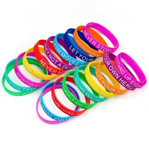 กำไลข้อมือซิลิโคนพิมพ์ลายโลโก้คำคมสร้างแรงบันดาลใจปี 2025 กำไลข้อมือแบบกำหนดโลโก้เองได้ - Product Image 5