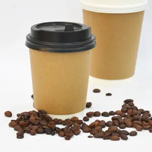 Manufacturer Bulk Price Disposable Double Wall Coffee Tea Paper Cup with Lids